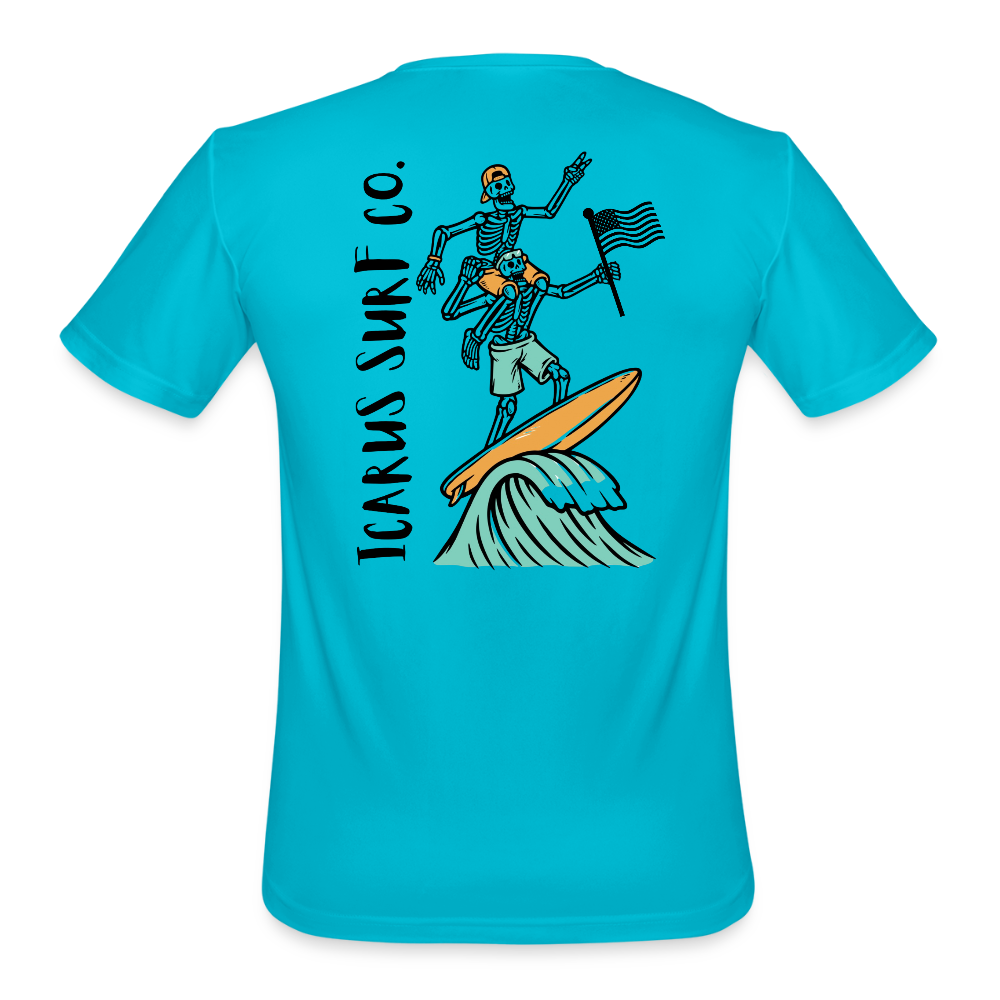 "Surfing Skellys" Performance T-Shirt - turquoise