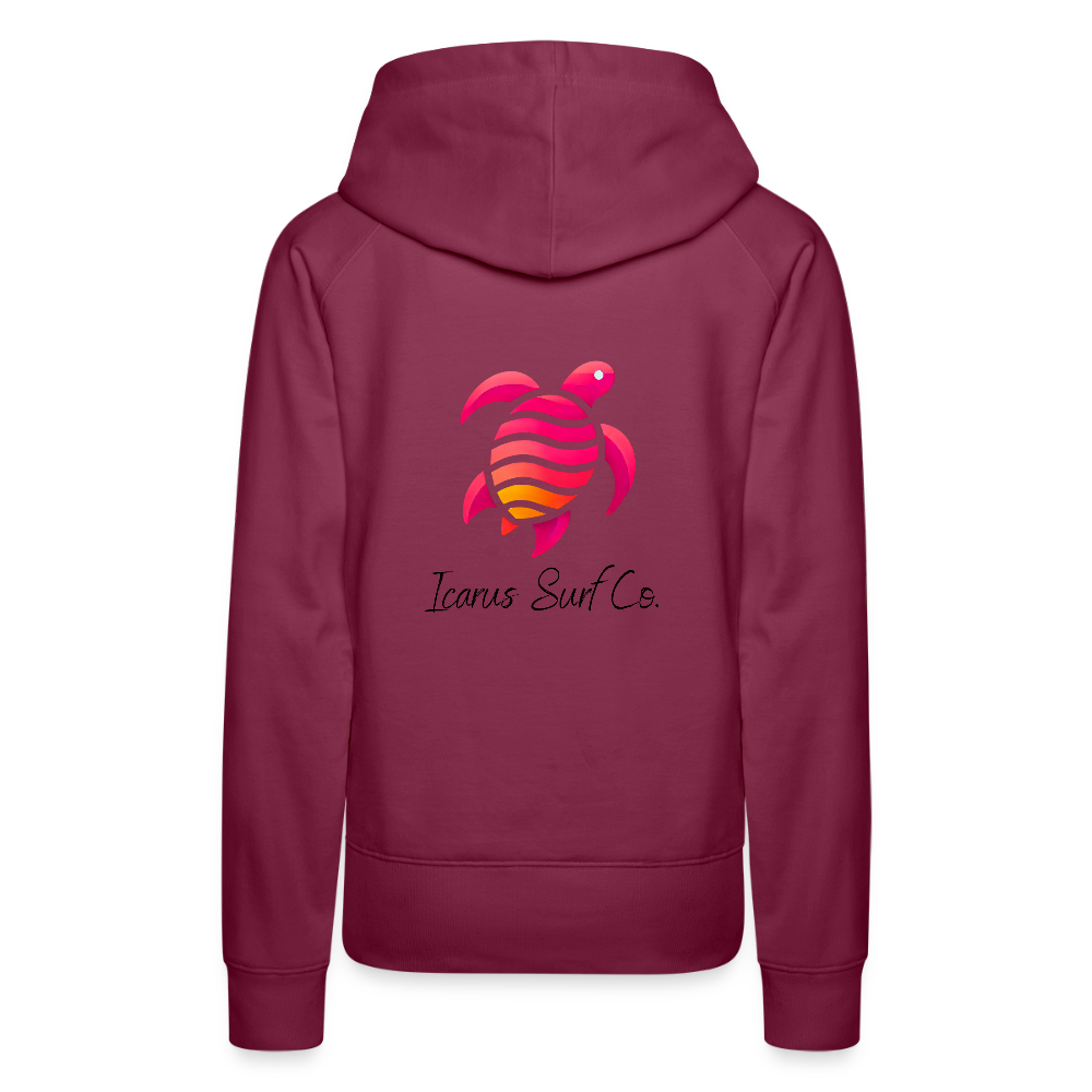 Icarus Surf Co. "Turtle" Women’s Premium Hoodie - burgundy