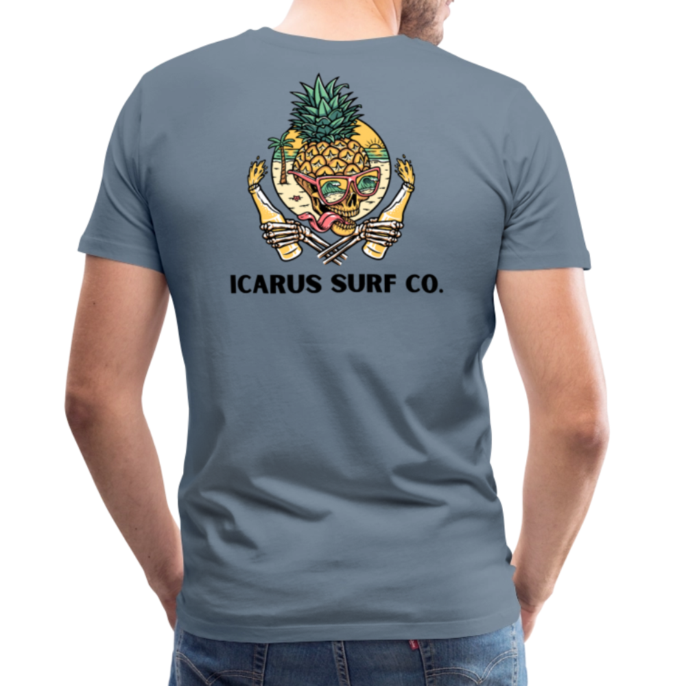 Icarus Surf Co. "Pineapple" Men's Premium T-Shirt - steel blue