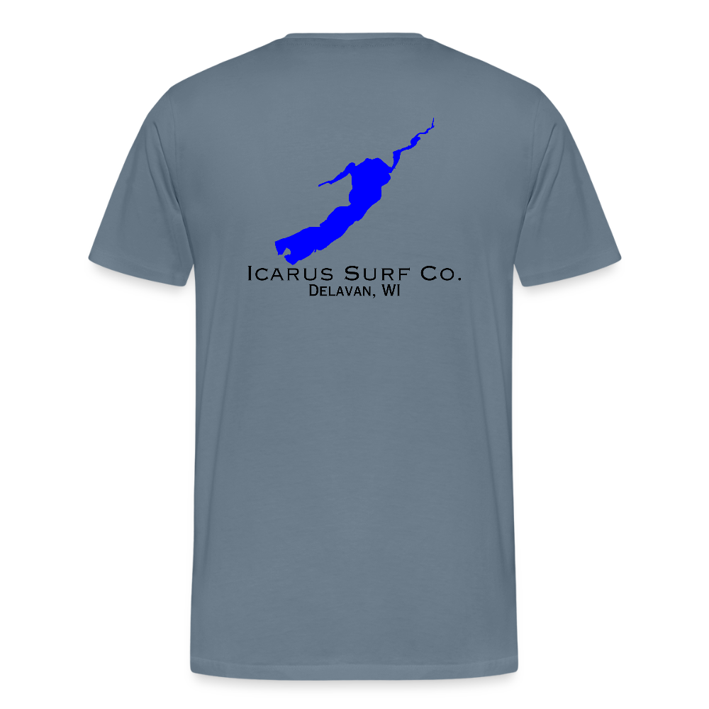 Icarus Surf Co. "Delavan, WI" Men's Premium T-Shirt - steel blue