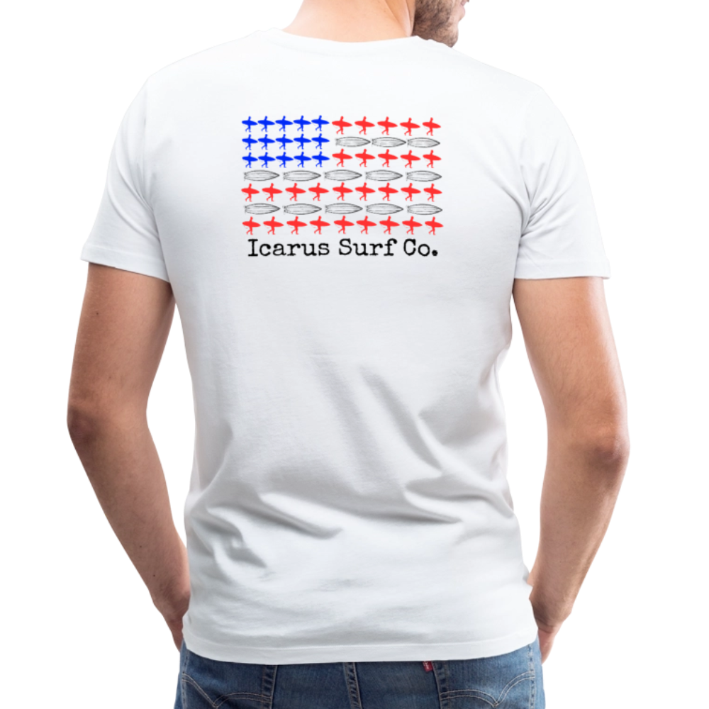 Icarus Surf Co. "American Flag" Men's Premium T-Shirt - white