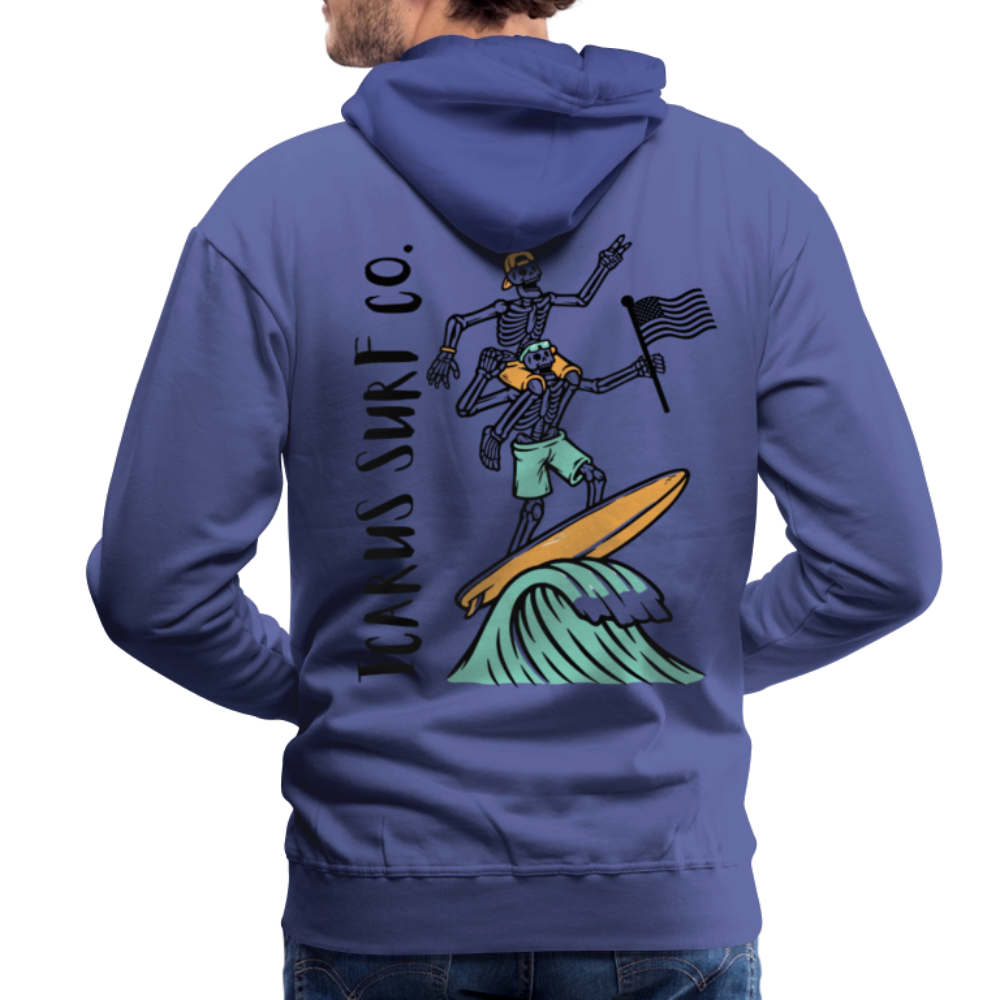 Icarus Surf Co. Surfing Skeletons Men’s Premium Hoodie - royal blue