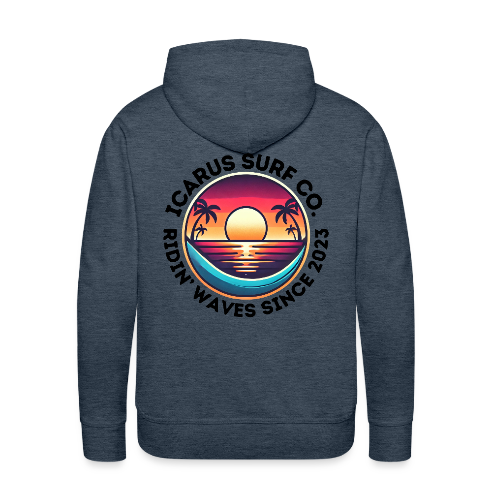 Icarus Surf Co. "Ridin' Waves" Men’s Premium Hoodie - heather denim