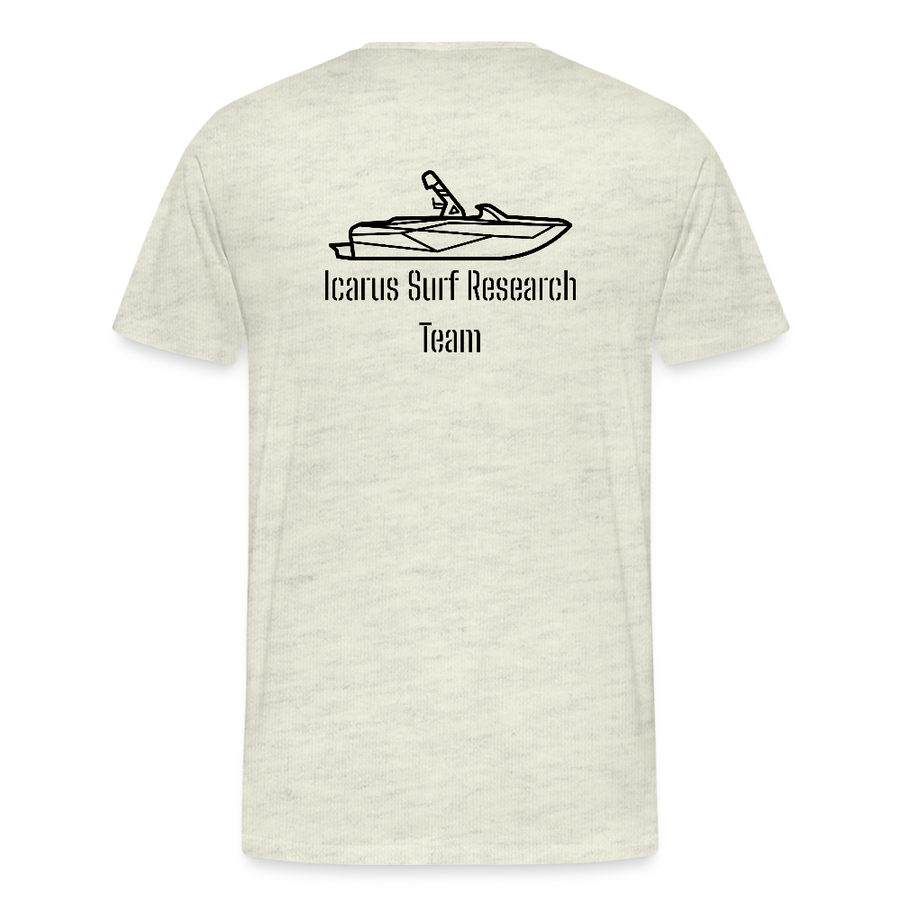 Icarus Surf Co. "Surf Research" Men's Premium T-Shirt - heather oatmeal