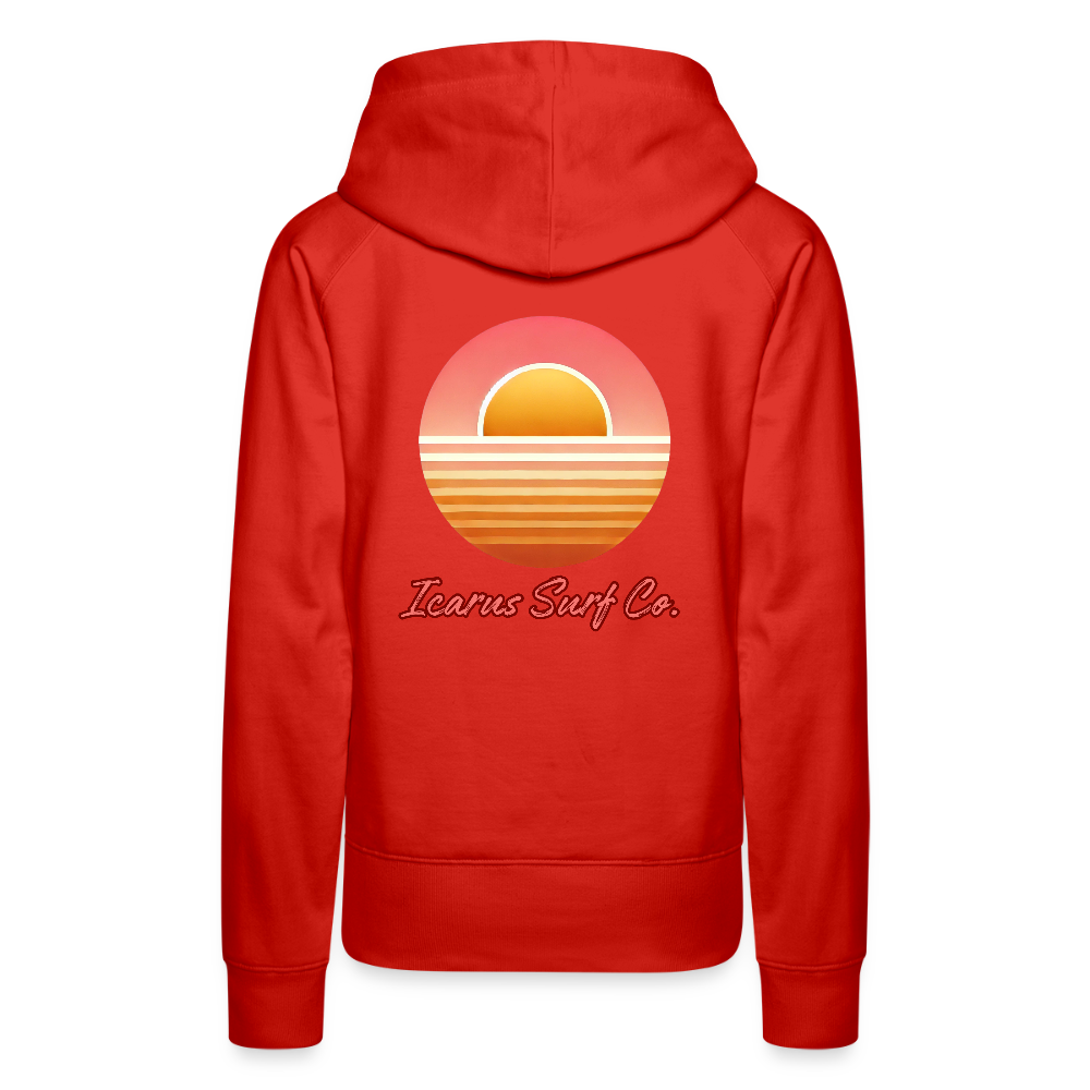 Icarus Surf Co. "Sunsetting" Women’s Premium Hoodie - red