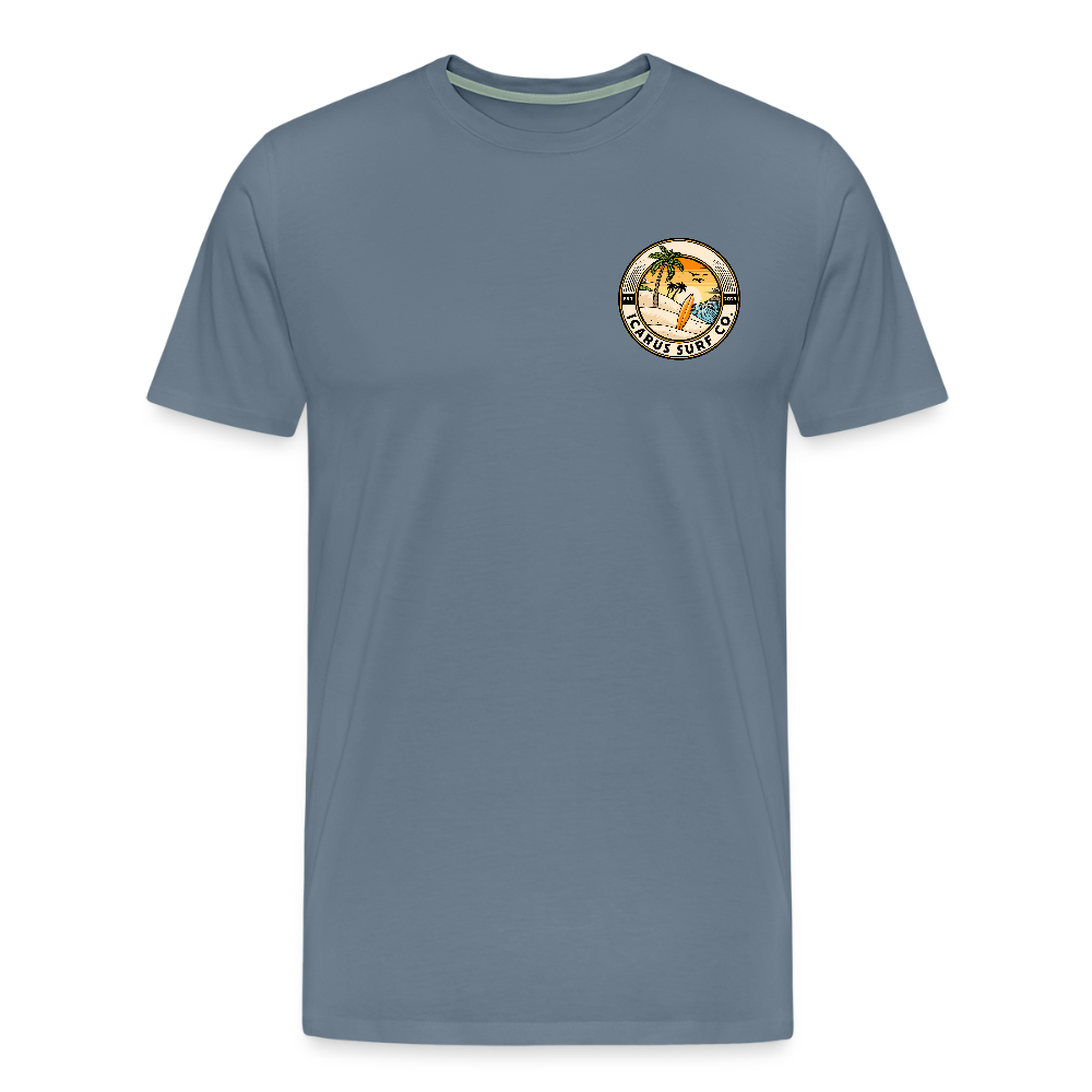 Icarus Surf Co. "Delavan, WI" Men's Premium T-Shirt - steel blue