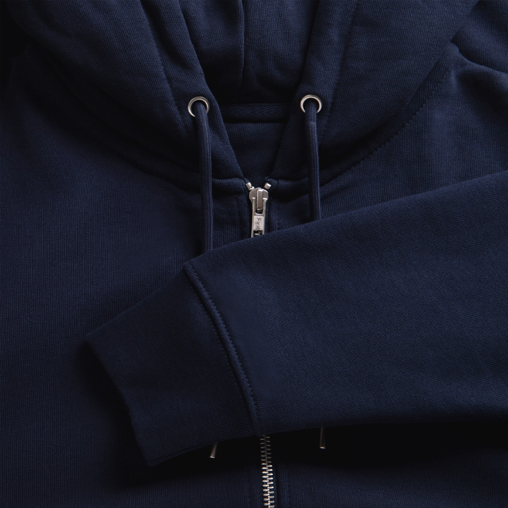 "Wave Conqueror" Zip-Up Hoodie - french navy