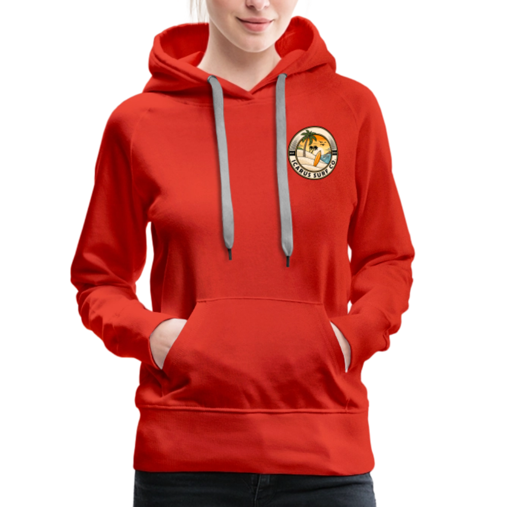 Icarus Surf Co. "Ocean Lines" Women’s Premium Hoodie - red