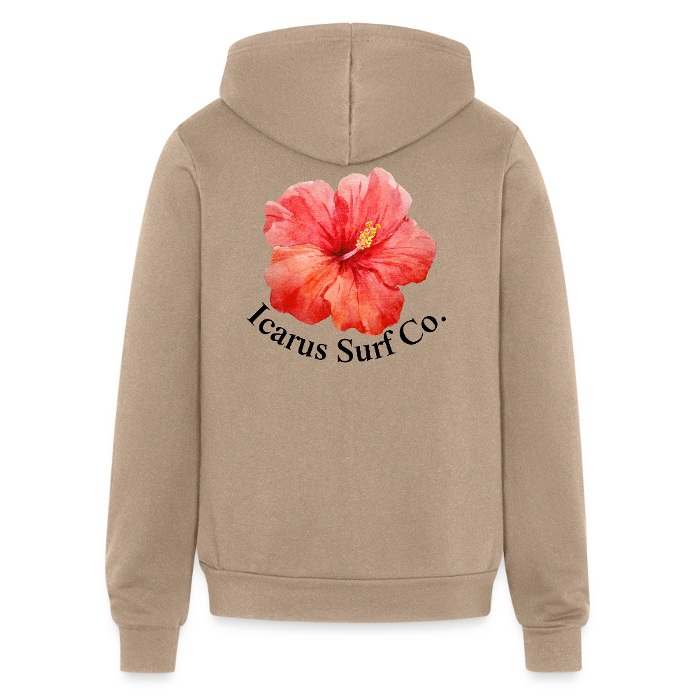 “Coastal Blossom” Zip-Up Hoodie - tan