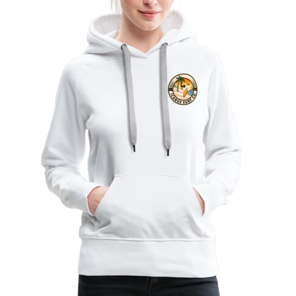 Icarus Surf Co. "Dolphin" Women’s Premium Hoodie - white