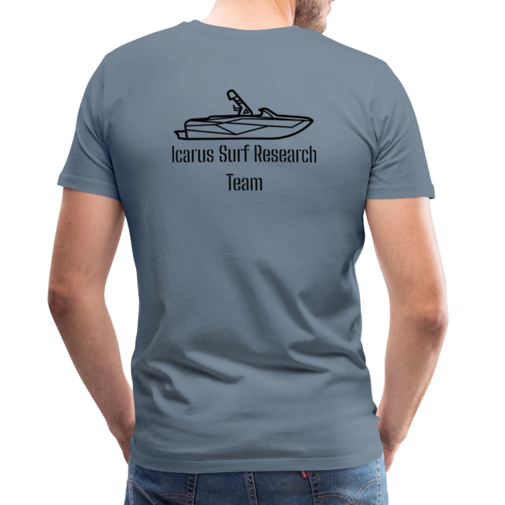 Icarus Surf Co. "Surf Research" Men's Premium T-Shirt - steel blue