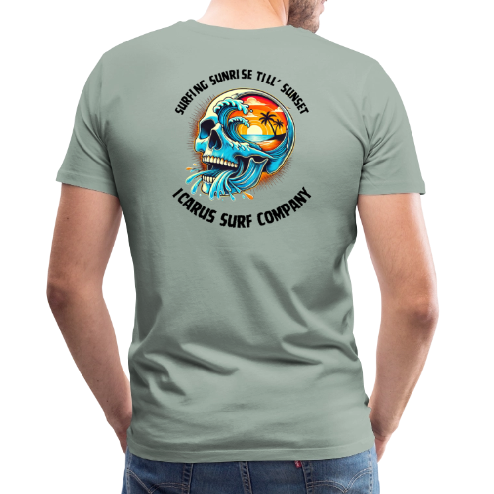 Icarus Surf Co. "Sunrise til' Sunset" Men's Premium T-Shirt - steel green