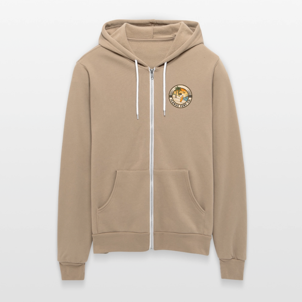 “Coastal Blossom” Zip-Up Hoodie - tan
