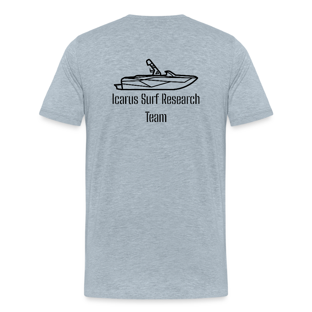 Icarus Surf Co. "Surf Research" Men's Premium T-Shirt - heather ice blue