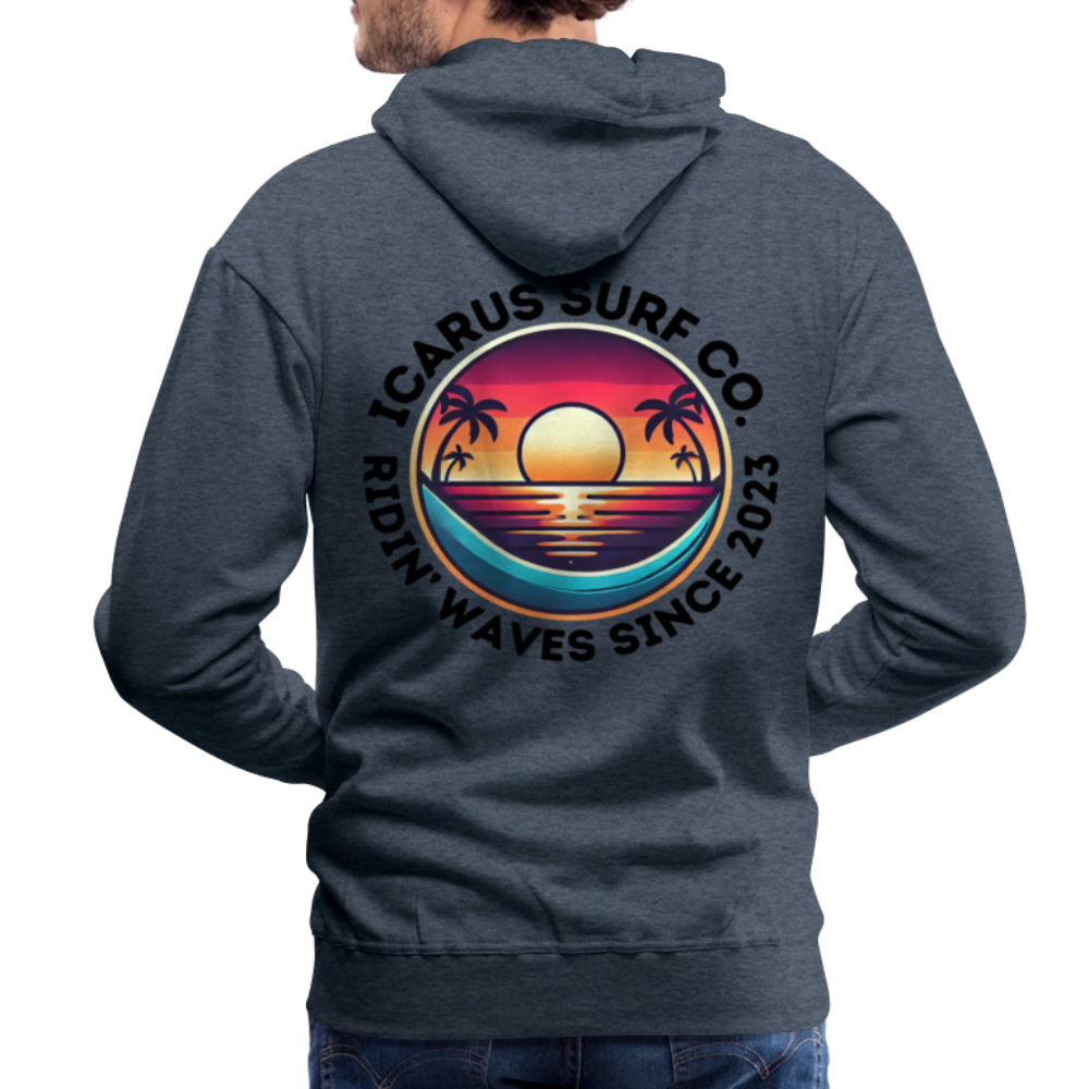 Icarus Surf Co. "Ridin' Waves" Men’s Premium Hoodie - heather denim