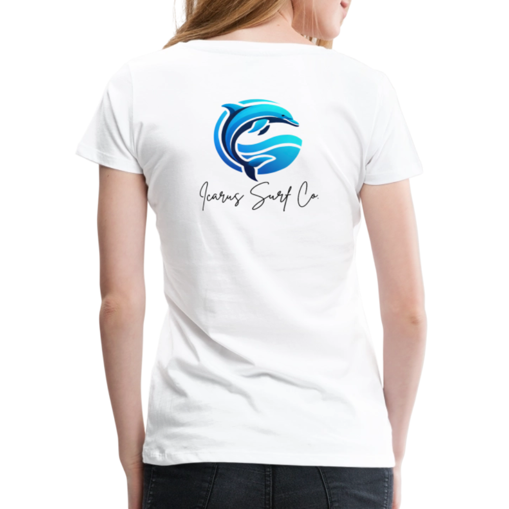 Icarus Surf Co. "Dolphin" Women’s Premium T-Shirt - white