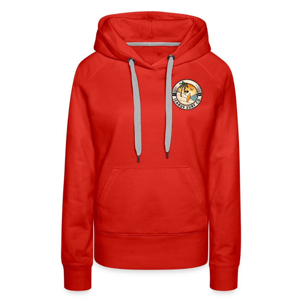 Icarus Surf Co. "Sunsetting" Women’s Premium Hoodie - red