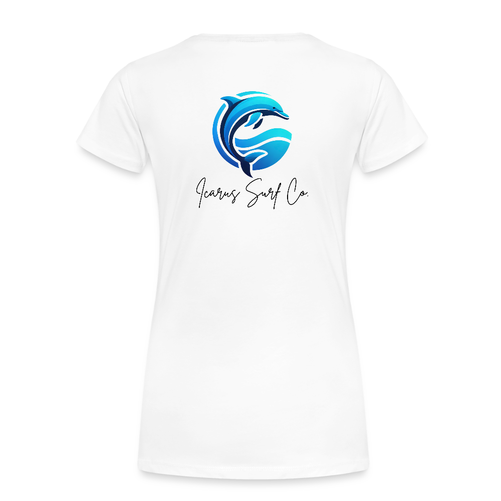 Icarus Surf Co. "Dolphin" Women’s Premium T-Shirt - white