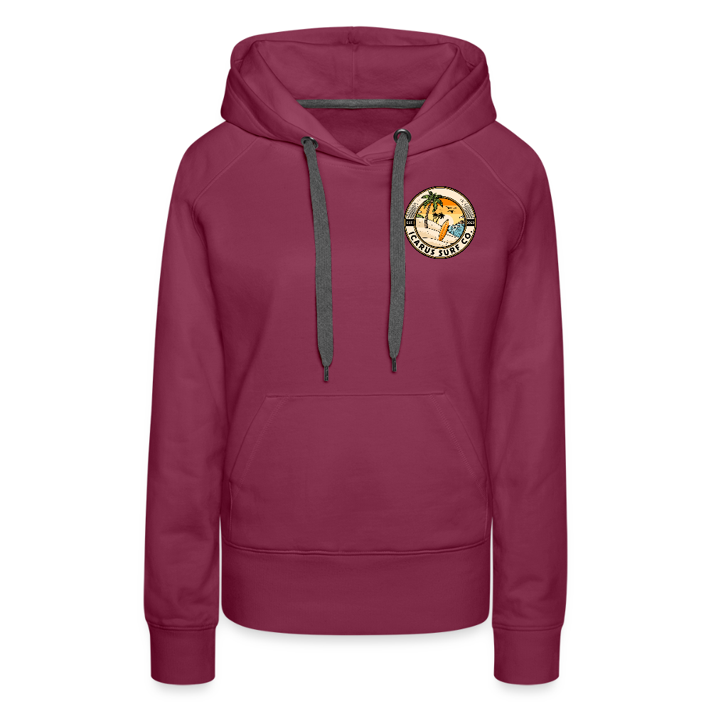 Icarus Surf Co. "Hibiscus Flower" Women’s Premium Hoodie - burgundy
