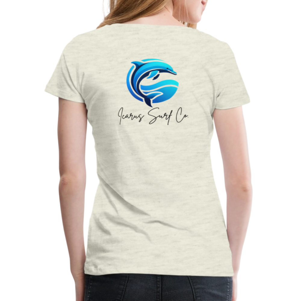 Icarus Surf Co. "Dolphin" Women’s Premium T-Shirt - heather oatmeal