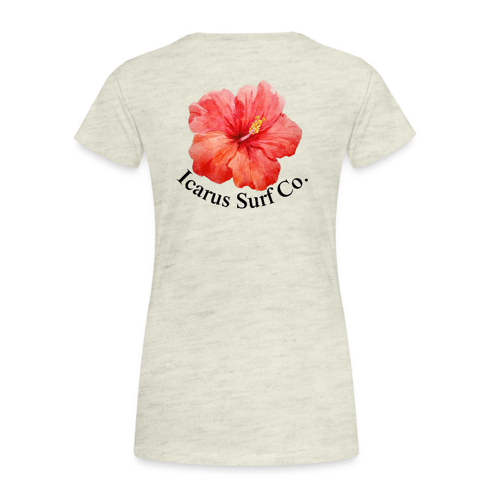 Icarus Surf Co. "Hibiscus" Women’s Premium T-Shirt - heather oatmeal