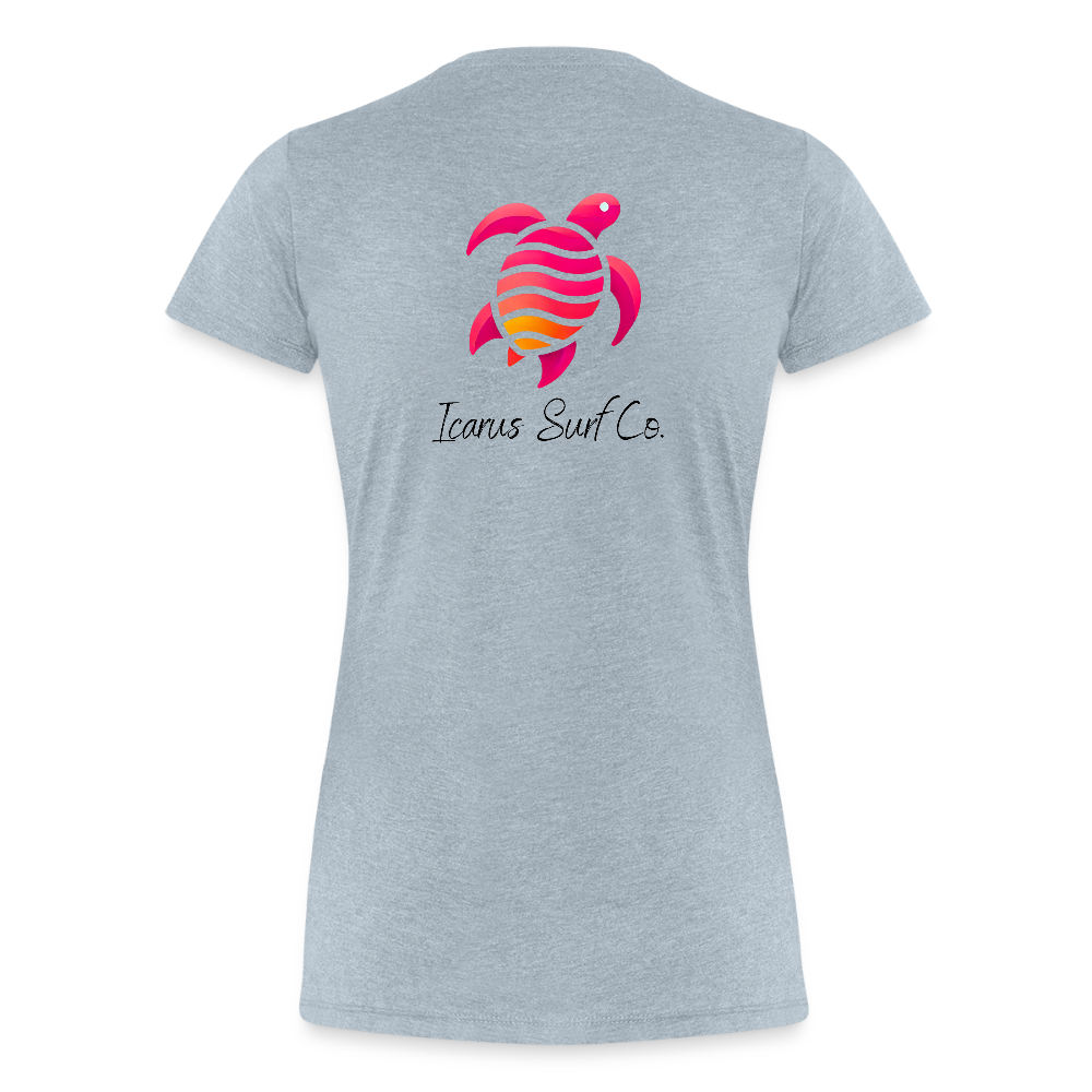 Icarus Surf Co. "Turtle" Women’s Premium T-Shirt - heather ice blue