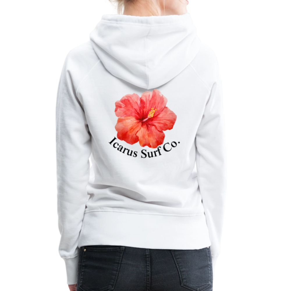 Icarus Surf Co. "Hibiscus Flower" Women’s Premium Hoodie - white