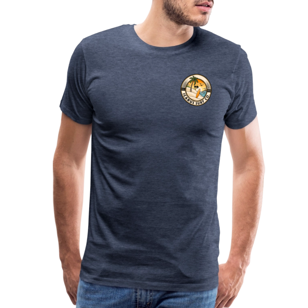 Icarus Surf Co. "Delavan, WI" Men's Premium T-Shirt - heather blue