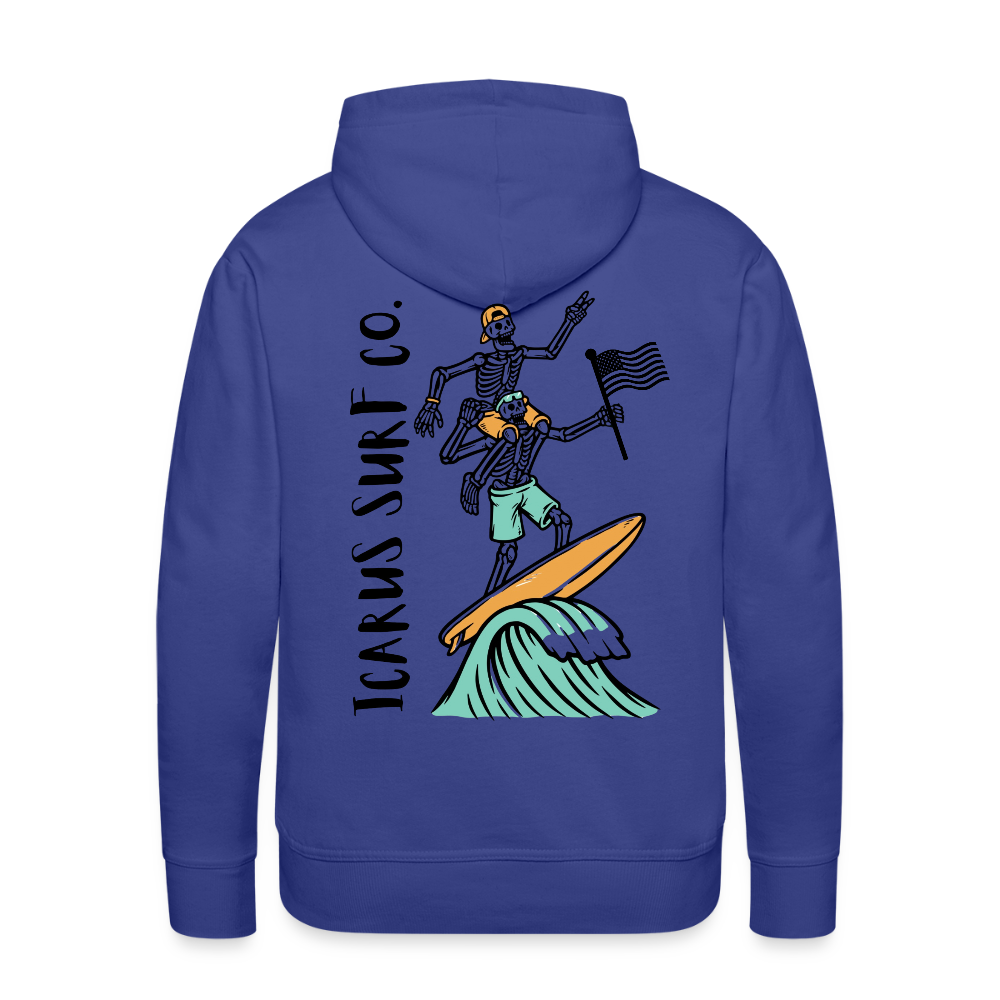 Icarus Surf Co. Surfing Skeletons Men’s Premium Hoodie - royal blue
