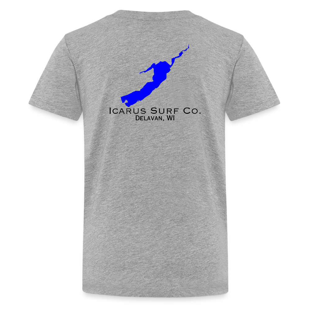Icarus Surf Co. "Delavan, WI" Kids' Premium T-Shirt - heather gray
