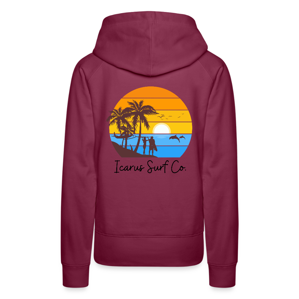 Icarus Surf Co. "Ocean Lines" Women’s Premium Hoodie - burgundy