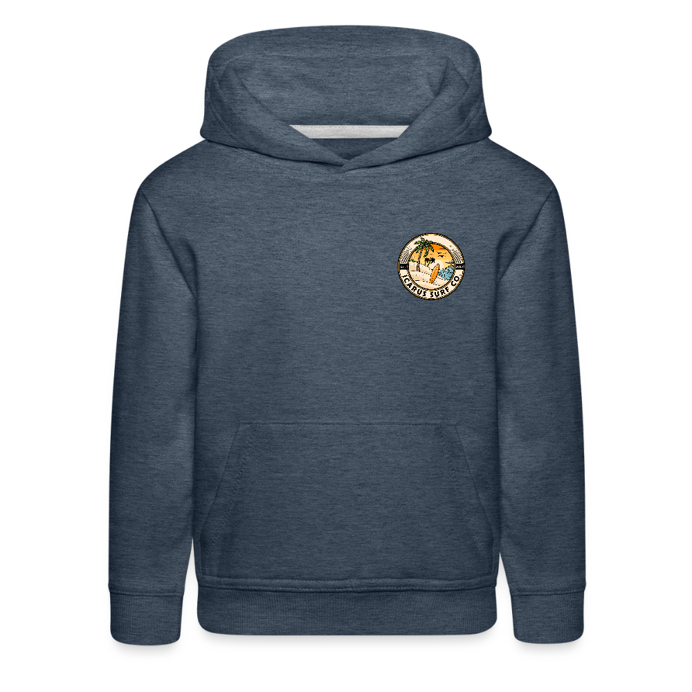 Icarus Surf Co. "Delavan, WI" Kids‘ Premium Hoodie - heather denim