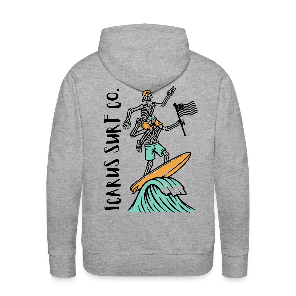 Icarus Surf Co. Surfing Skeletons Men’s Premium Hoodie - heather grey