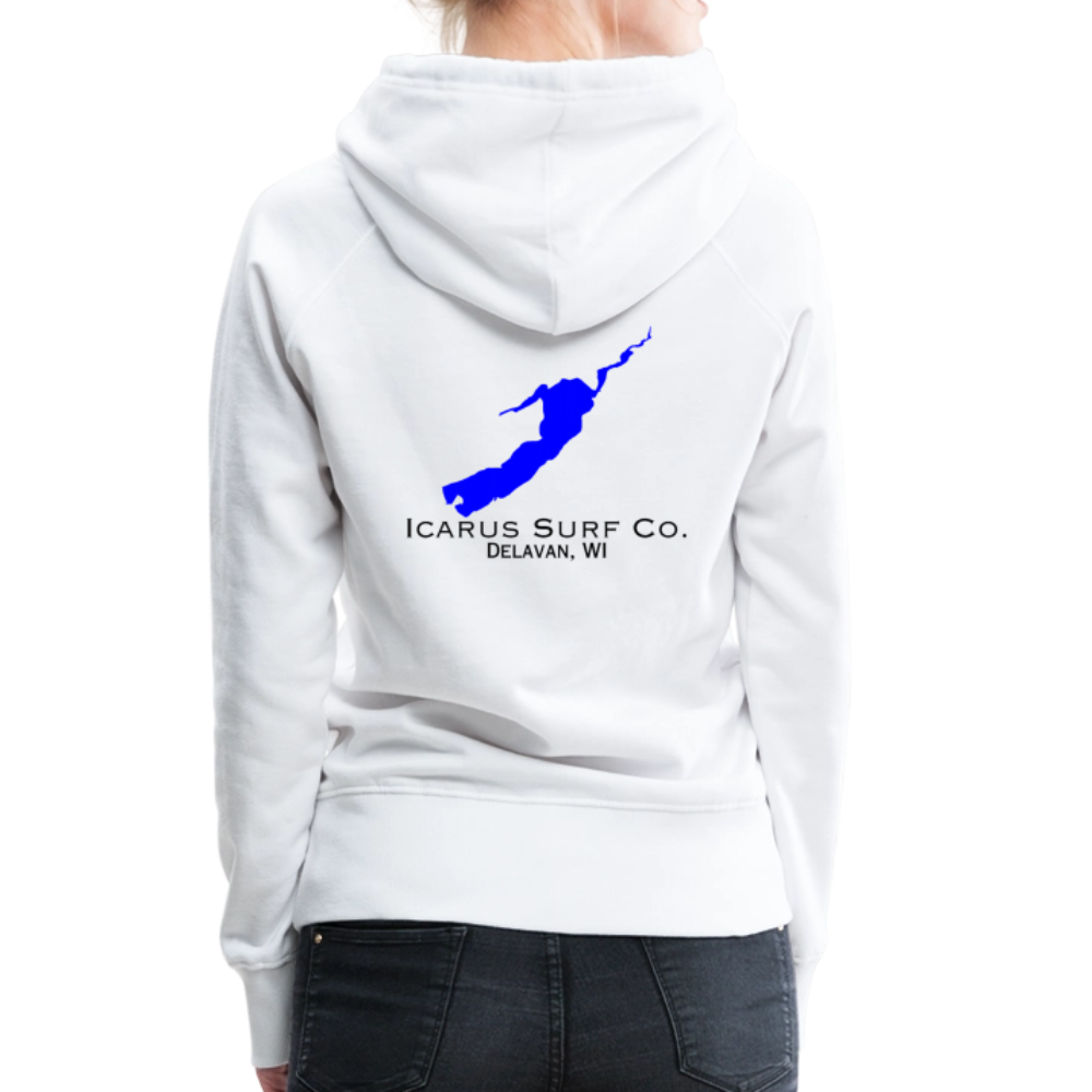 Icarus Surf Co. "Delavan, WI" Women’s Premium Hoodie - white