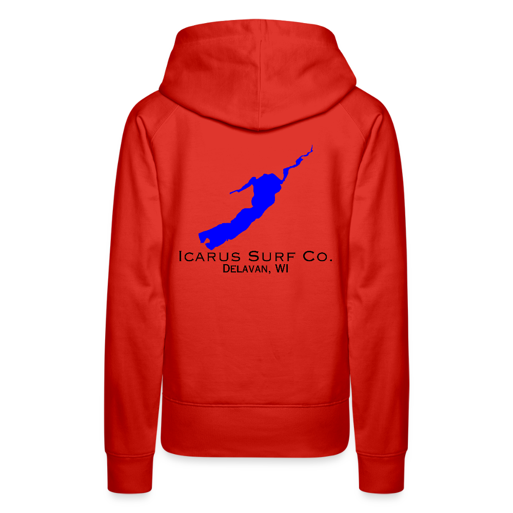 Icarus Surf Co. "Delavan, WI" Women’s Premium Hoodie - red