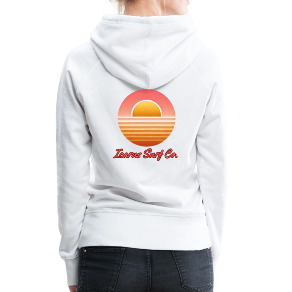 Icarus Surf Co. "Sunsetting" Women’s Premium Hoodie - white
