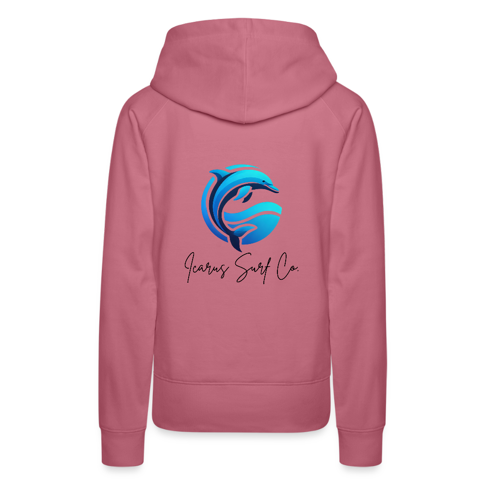 Icarus Surf Co. "Dolphin" Women’s Premium Hoodie - mauve