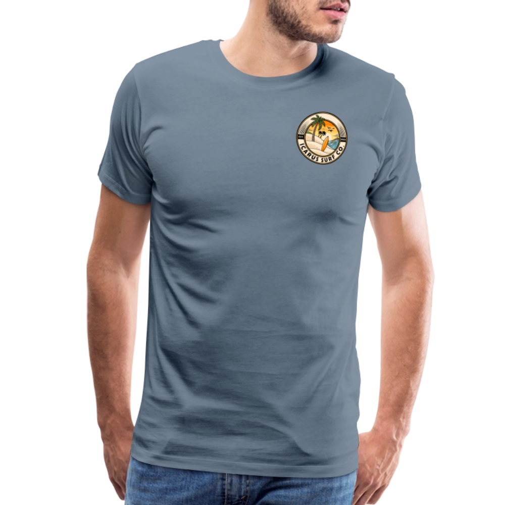 Icarus Surf Co. "Pineapple" Men's Premium T-Shirt - steel blue