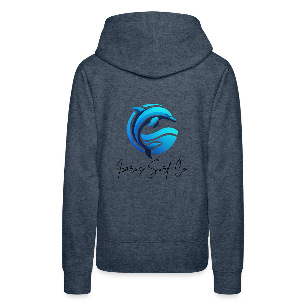 Icarus Surf Co. "Dolphin" Women’s Premium Hoodie - heather denim