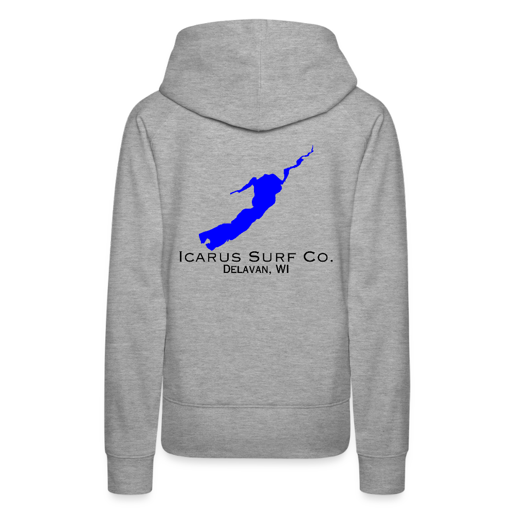 Icarus Surf Co. "Delavan, WI" Women’s Premium Hoodie - heather grey