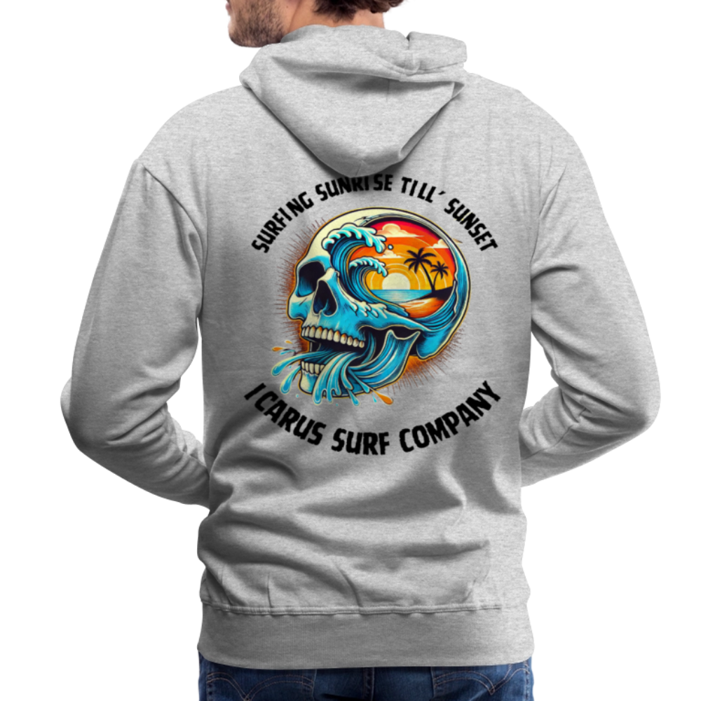 Icarus Surf Co. "Sunrise Till' Sunset" Men’s Premium Hoodie - heather grey