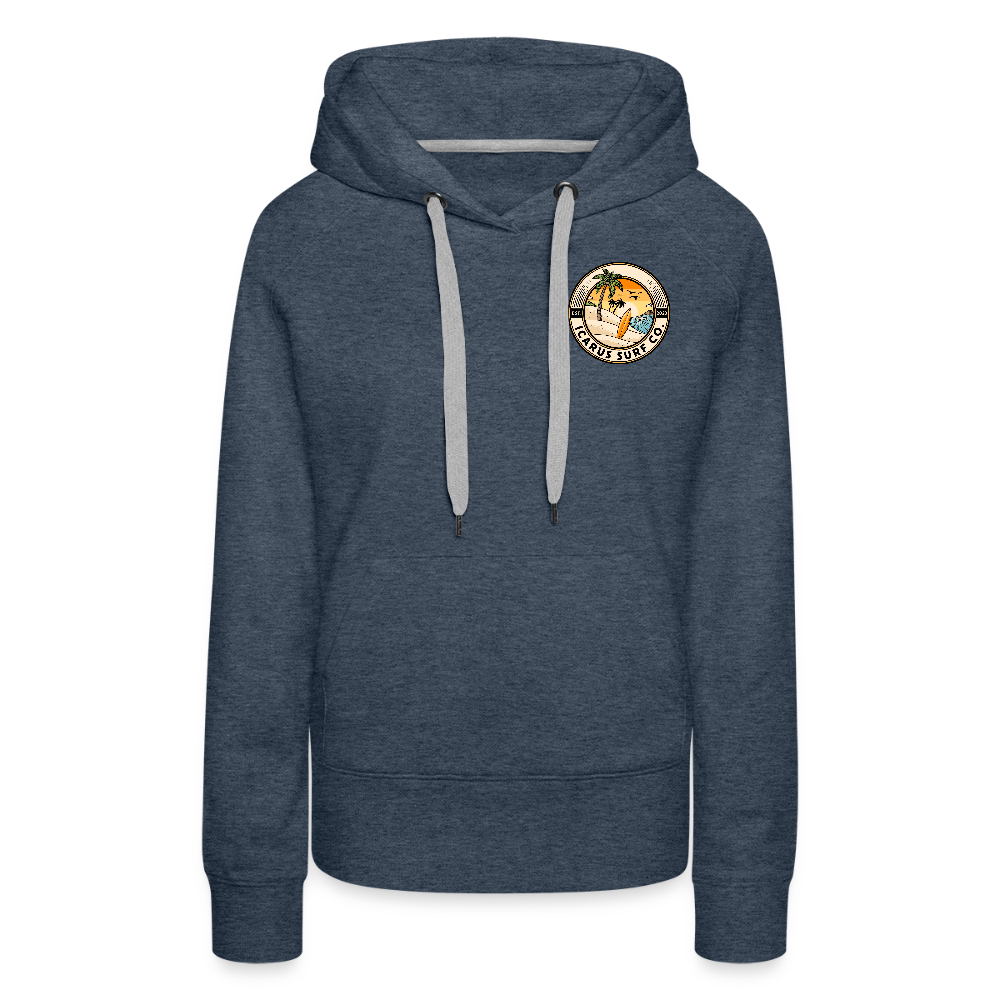 Icarus Surf Co. "Hibiscus Flower" Women’s Premium Hoodie - heather denim