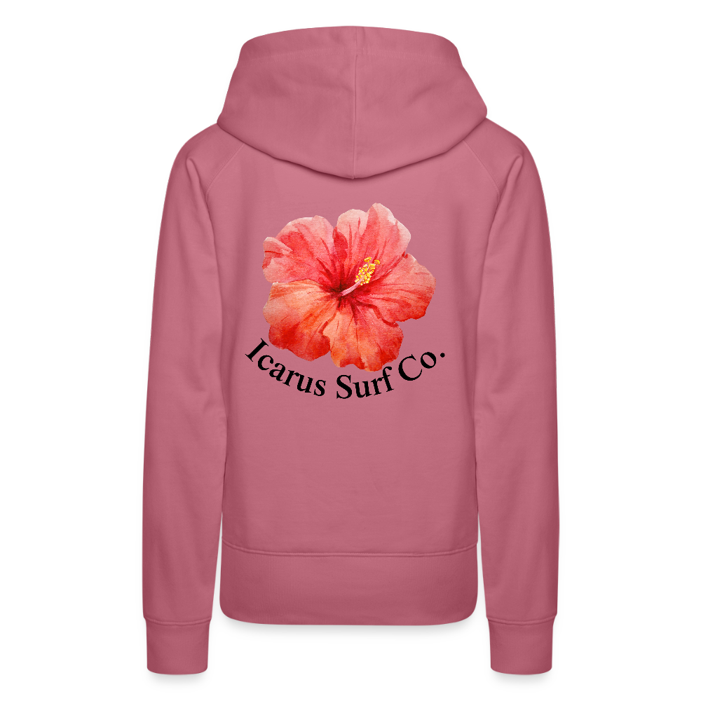 Icarus Surf Co. "Hibiscus Flower" Women’s Premium Hoodie - mauve
