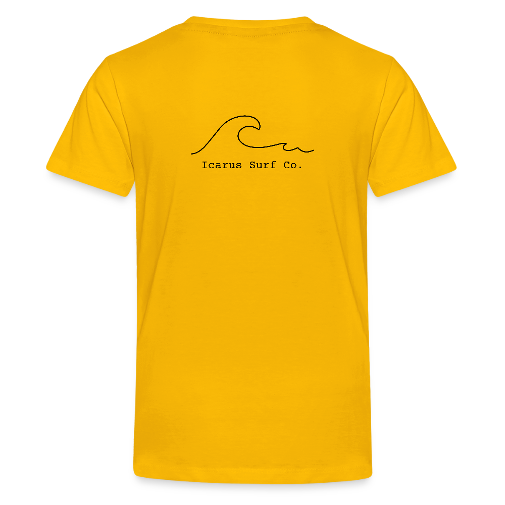Icarus Surf Co. "Waves" Kids' Premium T-Shirt - sun yellow