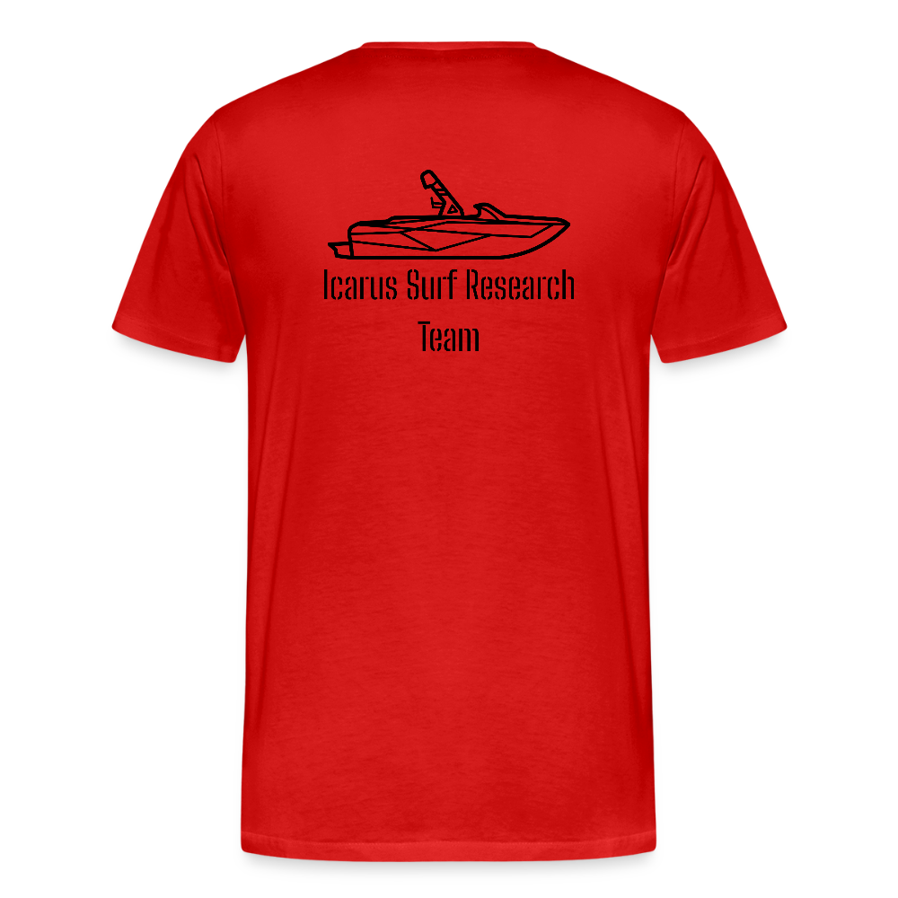 Icarus Surf Co. "Surf Research" Men's Premium T-Shirt - red