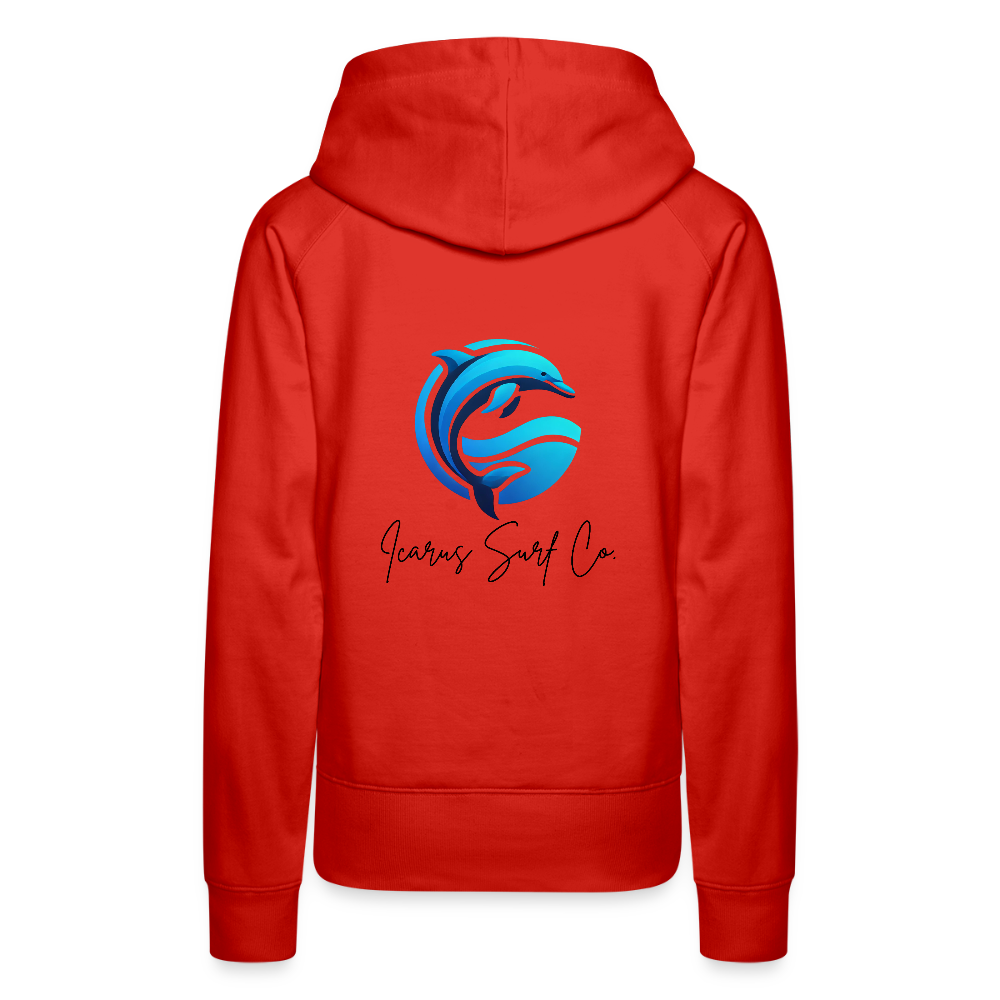 Icarus Surf Co. "Dolphin" Women’s Premium Hoodie - red