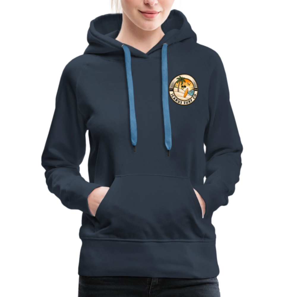 Icarus Surf Co. "Ocean Lines" Women’s Premium Hoodie - navy