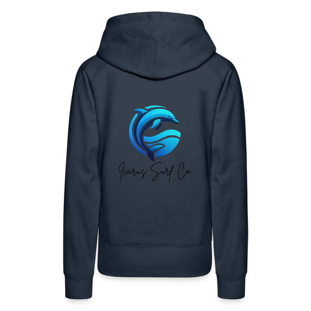 Icarus Surf Co. "Dolphin" Women’s Premium Hoodie - navy