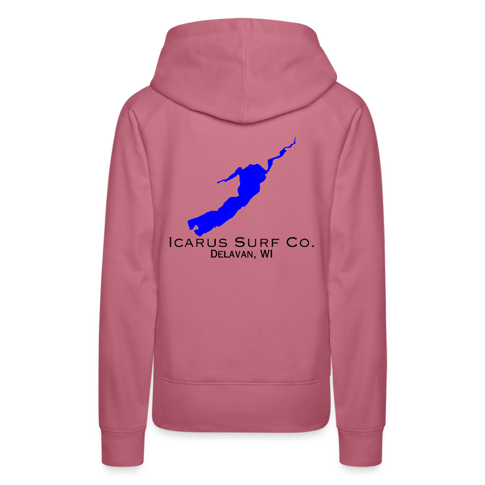 Icarus Surf Co. "Delavan, WI" Women’s Premium Hoodie - mauve
