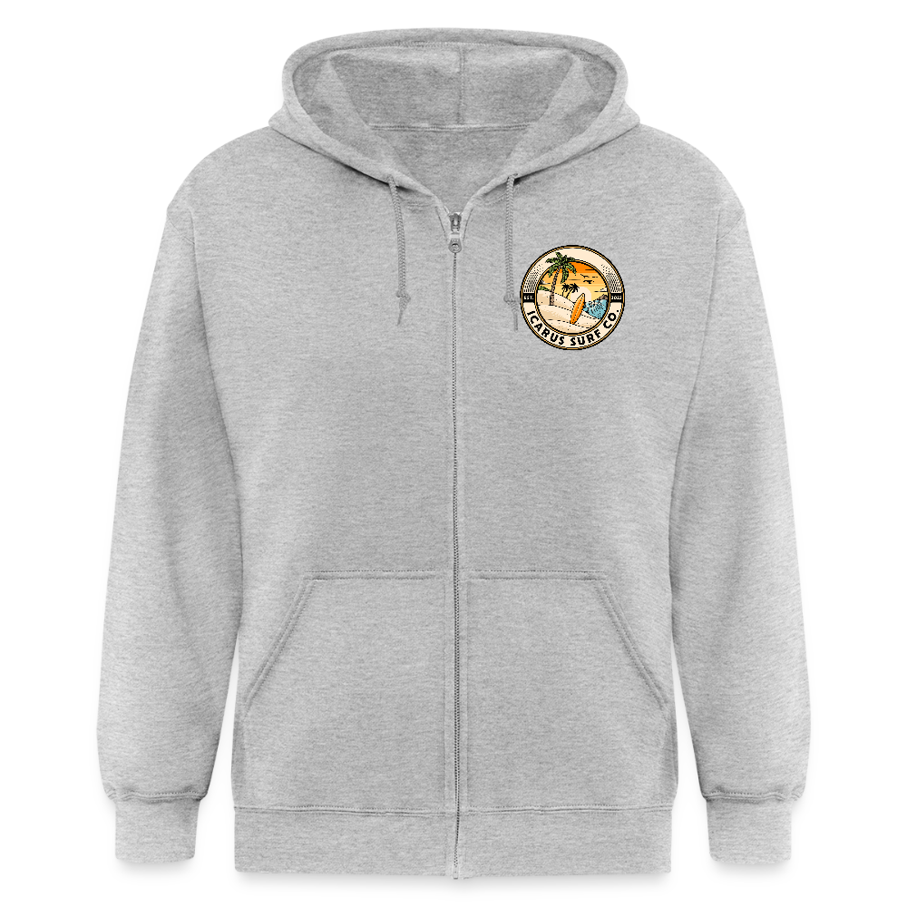 Icarus Surf Co. Men's Zip Hoodie - heather gray